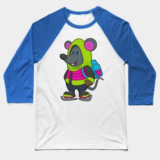 Mouse at Ice skating with Ice skates & Backpack Baseball T-Shirt